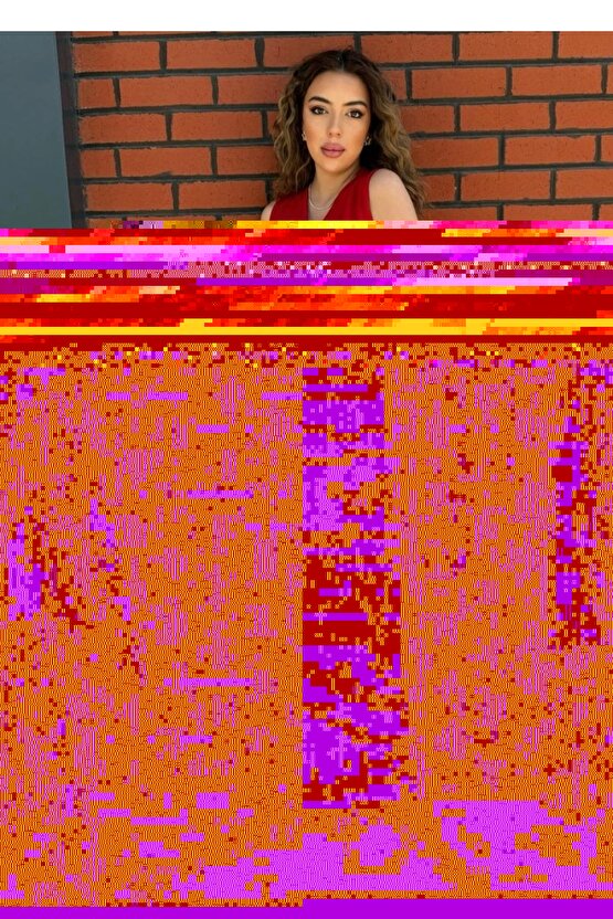 Kadın Ithal Krep Kumaş Kruvaze Yaka Eteği Kloş Kolsuz Mini Elbise