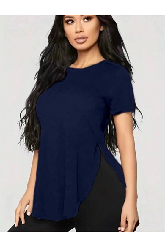 Kadın Türlü Viskon Kumaş Yırtmaç Detaylı Bluz