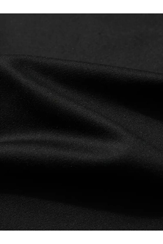 Baskılı Oversize Bisiklet Yaka T-shirt - Siyah