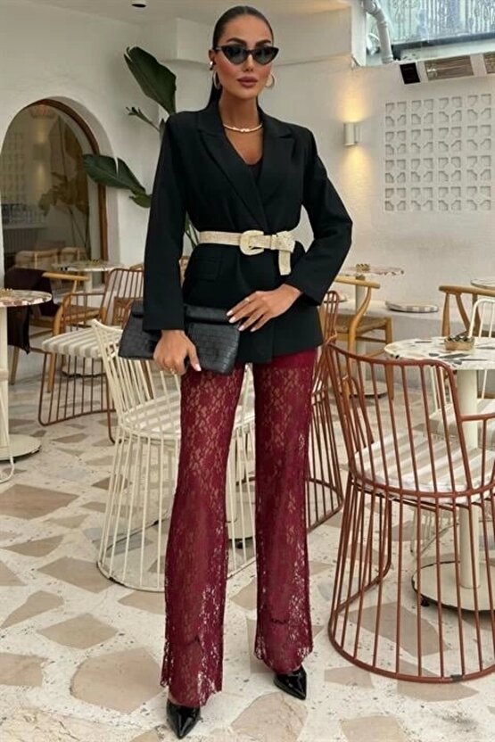 İçi Astarlı Dantel Pantolon 0081