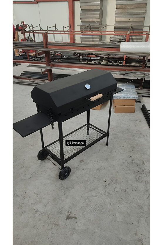 40x70 Demir Kapaklı Barbekü Yazlık Tipi Mangal Grill Oluklu Izgara
