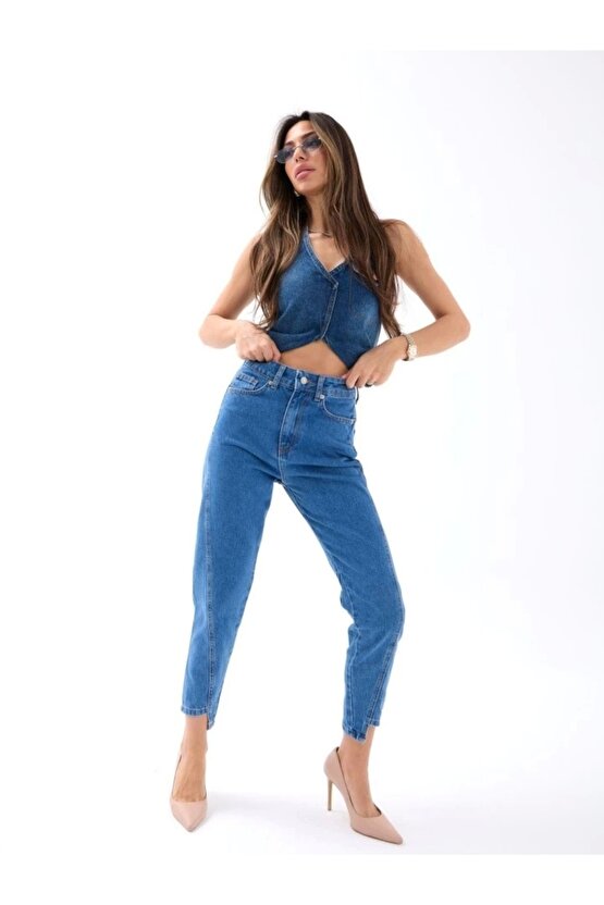 5682 KOT PANTOLON-KOYU MAVİ