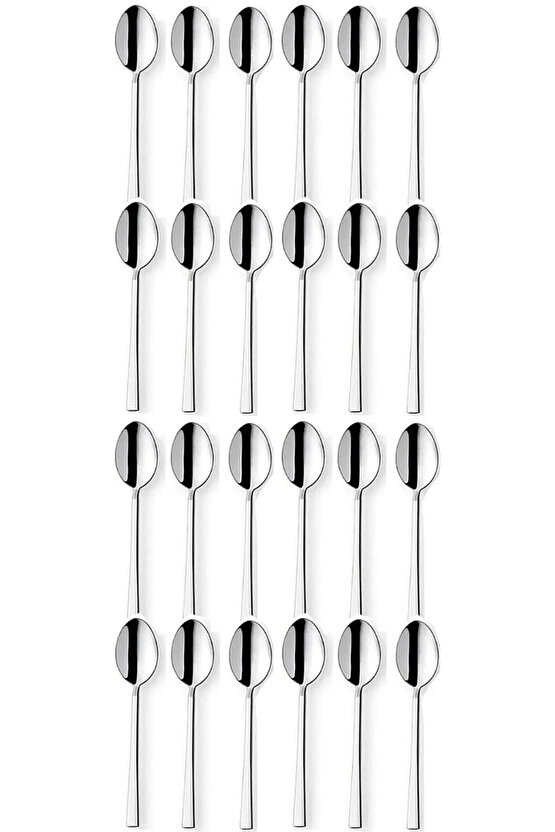 24 Adet Paslanmaz Çelik Çay Kaşığı Çubuk Model
