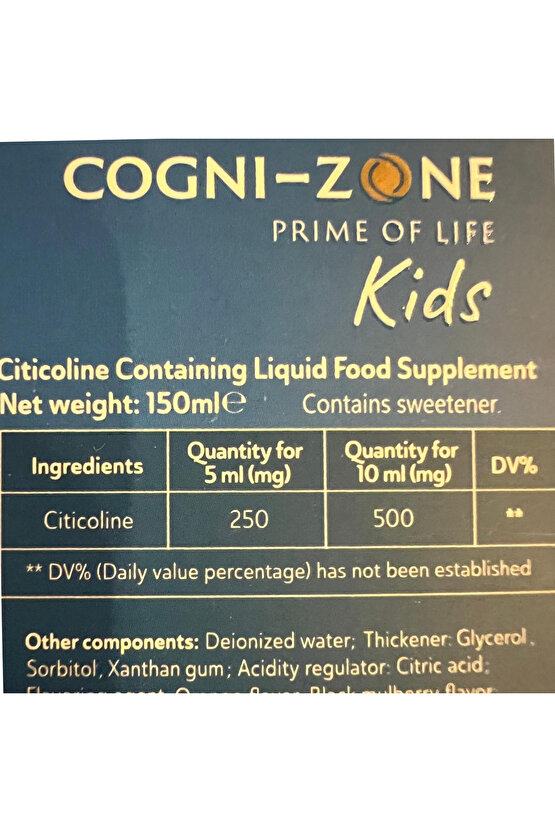 Cognizone Kids Sitikolin 150 ml – Çocuklar Için Dikkat Ve Odaklanma Takviyesi