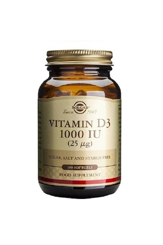 Vitamin D3 1000 IU 100 Yumuşak Kapsül