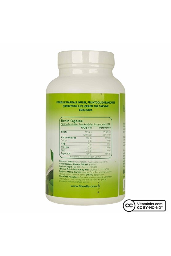 Inülin Fos Prebiyotik Lif 250 gr