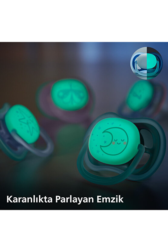 SCF37613 Ultra Air Night Karanlıkta Parlar Gece Emziği 6-18 Ay Erkek