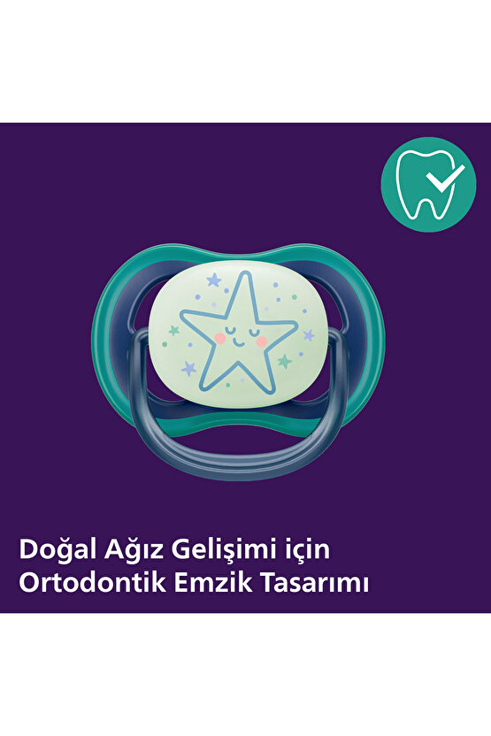 SCF37613 Ultra Air Night Karanlıkta Parlar Gece Emziği 6-18 Ay Erkek