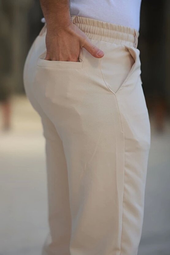 Erkek Beli Bağcıklı Jogger Pantolon