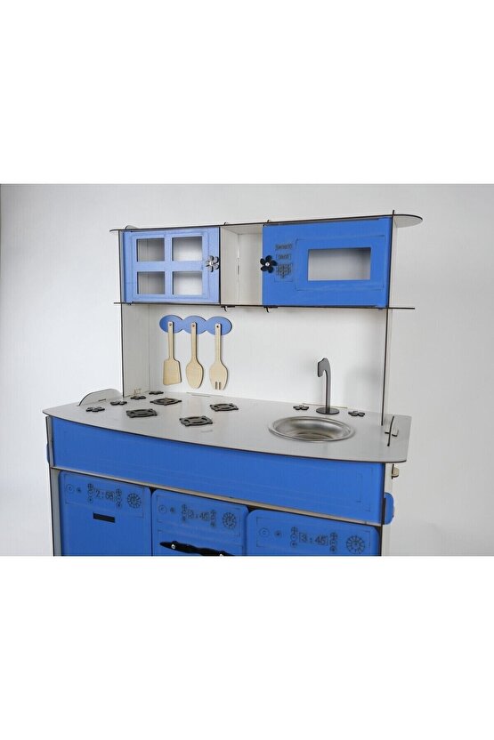 3 Kapaklı Ahşap Oyuncak Mutfak