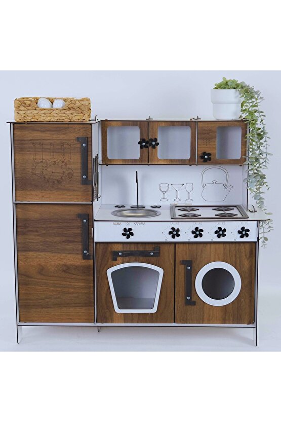 Ahşap Oyuncak Mutfak Buzdolaplı