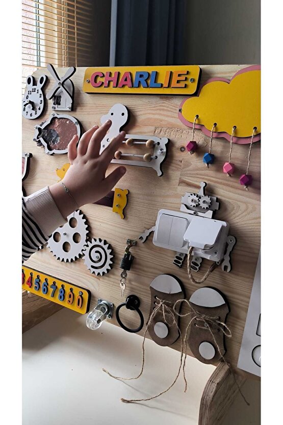 Educational and Wooden Toys, Busy Board, Eğitici Ahşap Pano, Küçük Çocuklar için Ahşap Meşgul Tahta,