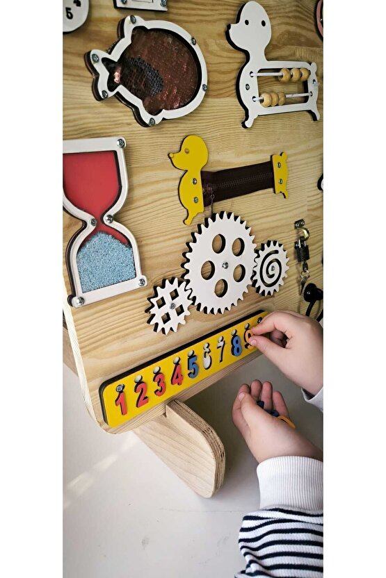 Educational and Wooden Toys, Busy Board, Eğitici Ahşap Pano, Küçük Çocuklar için Ahşap Meşgul Tahta,
