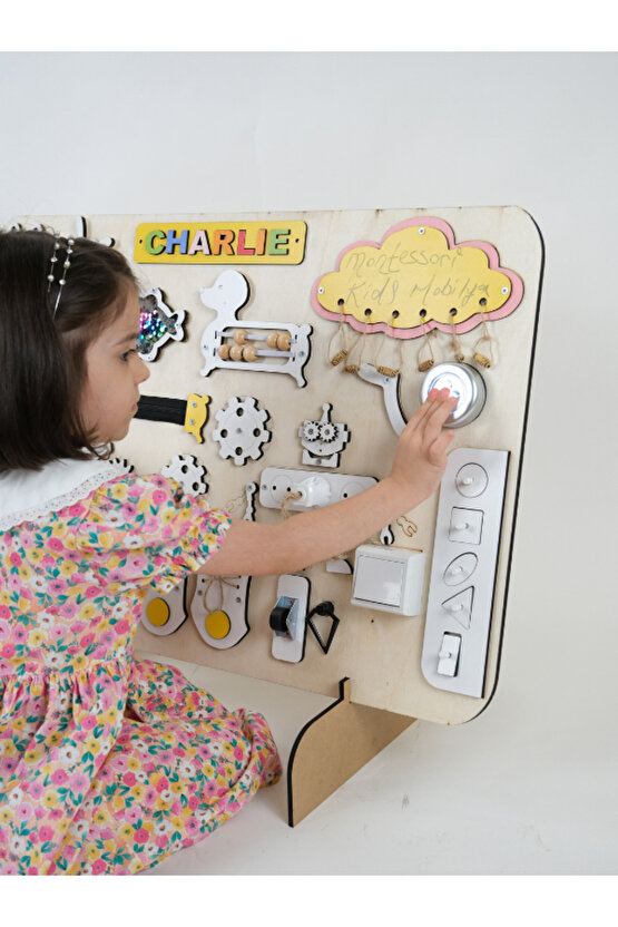 Aktivite Tahtası, Büyük Boy Aktivite Eğitim Tahtası, Busy Board, Eğitici Ahşap Pano