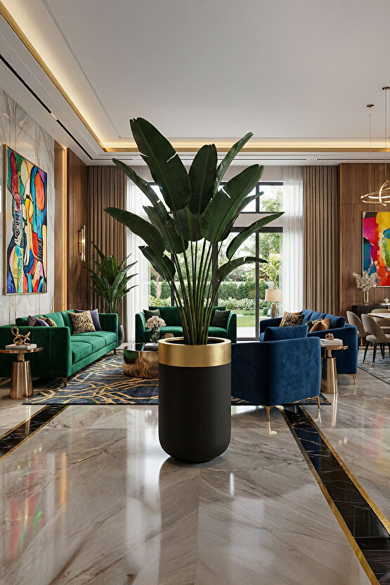 Aura Colonna Fiber Sütun Saksı 70x40cm Mat - İç Mekan Dış Mekan