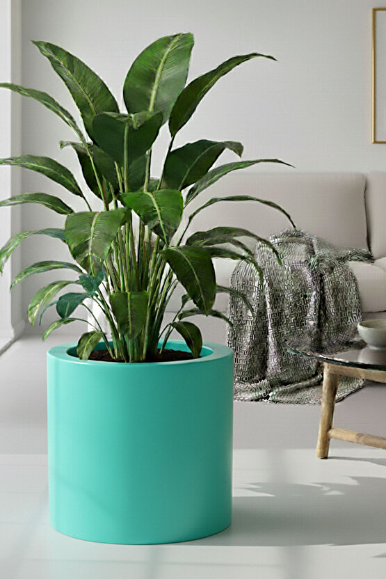 Aura Cylindro 50x50cm Fiber Silindir Saksı - Mat - Büyük Saksı - Üst Açıklık 42cm
