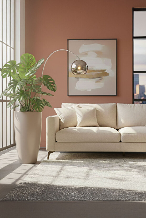 Aura Curva 70x40cm Kıvrımlı Konik Fiberglass Saksı Büyük Boy İç Dış Mekan Dış Mekan