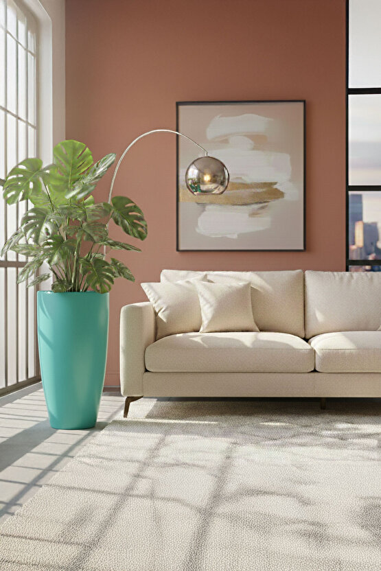 Aura Curva 70x40cm Kıvrımlı Konik Fiberglass Saksı Büyük Boy İç Dış Mekan Dış Mekan