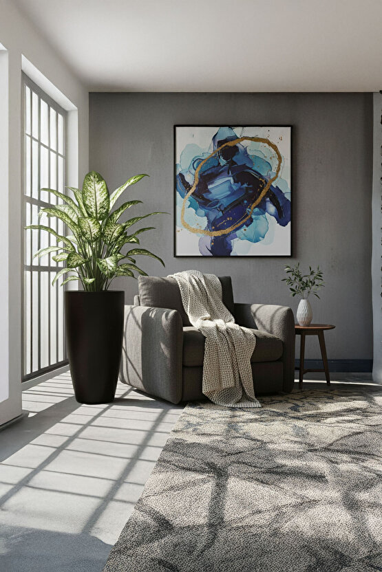 Aura Curva 70x40cm Kıvrımlı Konik Fiberglass Saksı Büyük Boy İç Dış Mekan Dış Mekan