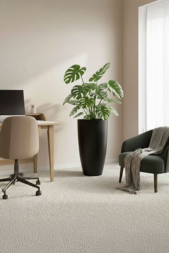 Aura Curva 70x40cm Kıvrımlı Konik Fiberglass Saksı Büyük Boy İç Dış Mekan Dış Mekan