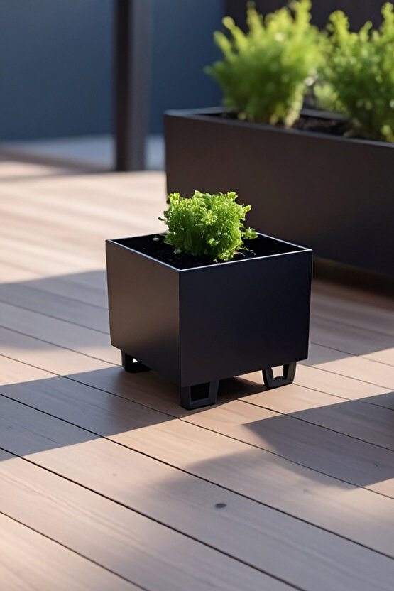 Duracube Mini Boy Metal Saksı - 19x20x20cm Y-D-G (Kaynaklı & Hazır Kullanım)