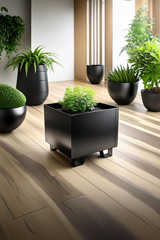 Duracube Mini Boy Metal Saksı - 19x20x20cm Y-D-G (Kaynaklı & Hazır Kullanım)