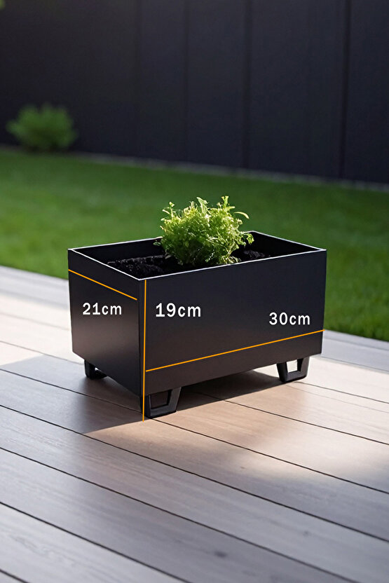 Duracube Küçük Boy Metal Saksı - 19x21x30cm Y-D-G (Kaynaklı & Hazır Kullanım)