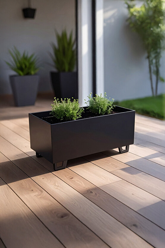 Duracube Orta Boy Metal Saksı - 19x22x40cm (Kaynaklı & Hazır Kullanım)