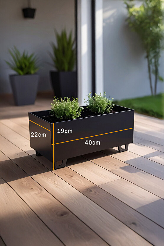 Duracube Orta Boy Metal Saksı - 19x22x40cm (Kaynaklı & Hazır Kullanım)