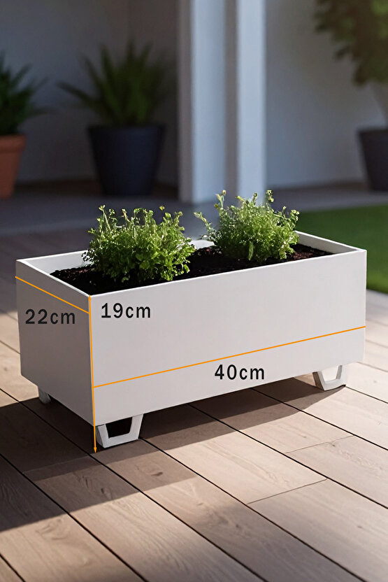 Duracube Metal Saksı 3lü Set - Orta (19x22x40cm) + Küçük (19x21x30cm) + Mini (19x20x20cm)