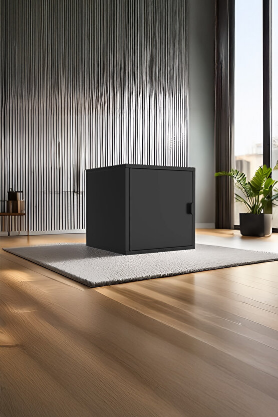 TerraGuard Tek Kapaklı Küp Metal Dolap - 35x35x35cm