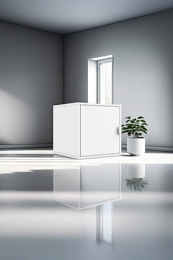 TerraGuard Tek Kapaklı Küp Metal Dolap - 35x35x35cm