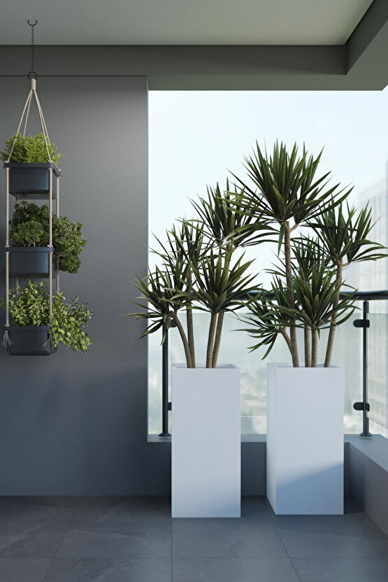 TerraGuard Demonte Dikey Metal Saksı - 70x32x32cm Paslanmaz