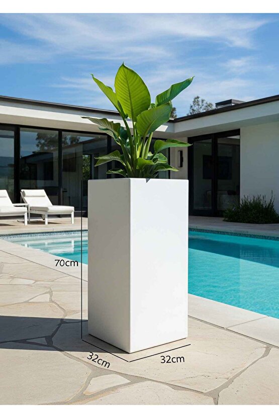 TerraGuard Demonte Dikey Metal Saksı - 70x32x32cm Paslanmaz