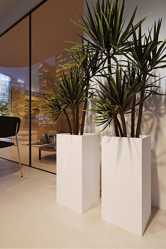 TerraGuard Demonte Dikey Metal Saksı - 70x32x32cm Paslanmaz