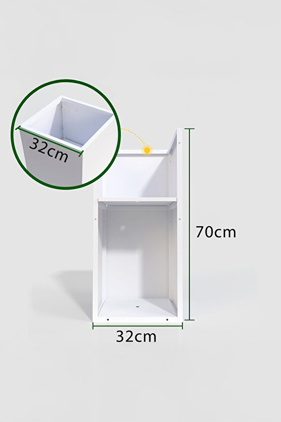 TerraGuard Demonte Dikey Metal Saksı - 70x32x32cm Paslanmaz