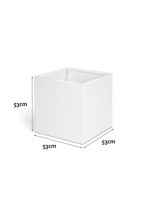 TerraGuard Demonte Küp Metal Saksı - 53x53x53cm Paslanmaz