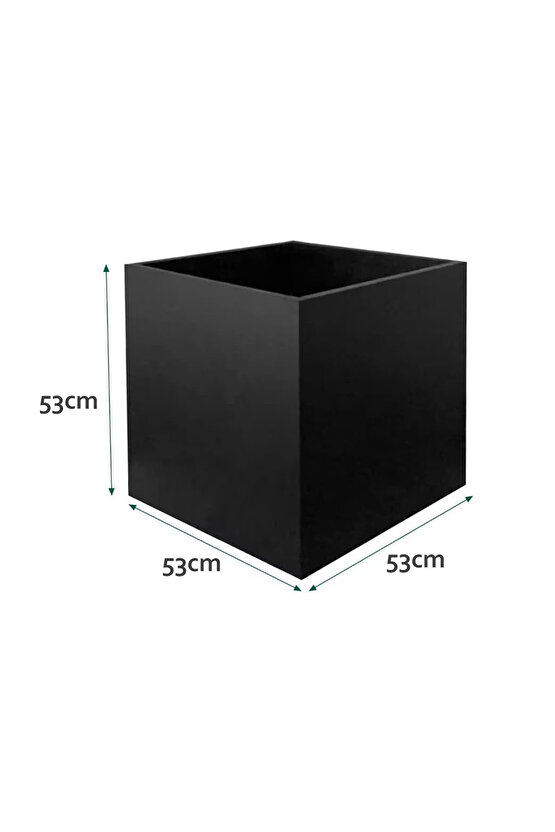 TerraGuard Demonte Küp Metal Saksı - 53x53x53cm Paslanmaz