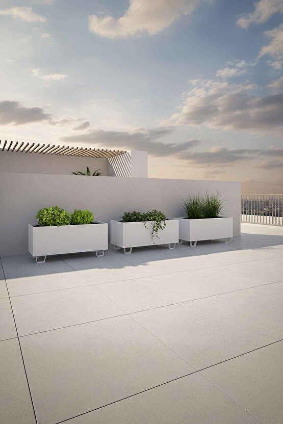 Duracube Metal Saksı - Büyük Boy 25cm x 30cm x 60cm (Y-D-G)