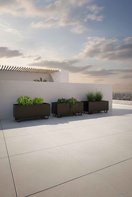 Duracube Metal Saksı - Büyük Boy 25cm x 30cm x 60cm (Y-D-G)