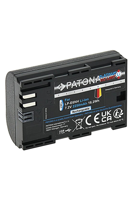 Platinum Canon Lp-e6nh Usb-c Girişli Batarya Pil Uyumlu