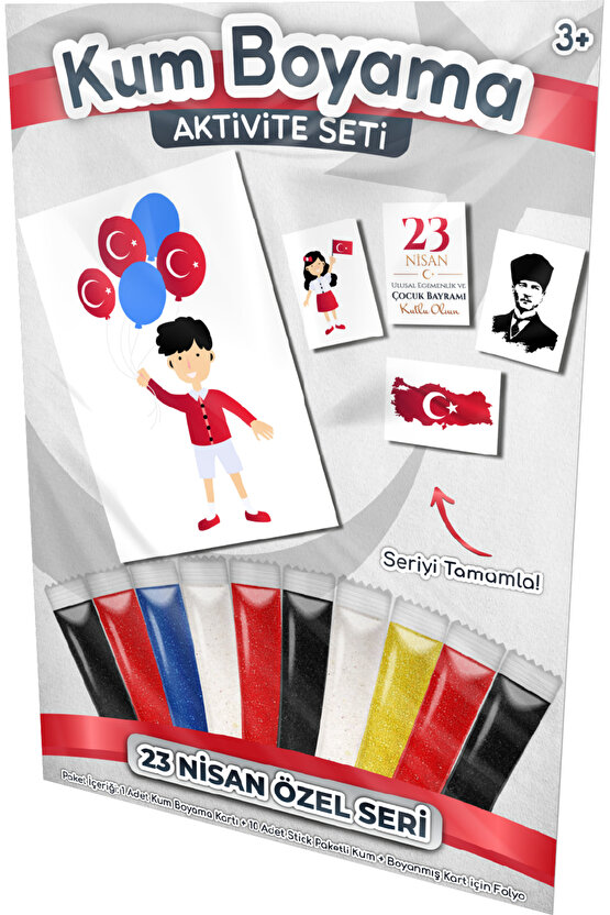 Ali Kutlamalarda | 23 Nisan Özel Kum Boyama Aktivite Seti Tekli Paket