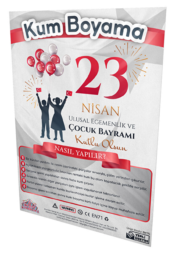 Ali Çocuk Bayramı Kutlamalarında | 23 Nisan Özel Kum Boyama Aktivite Seti