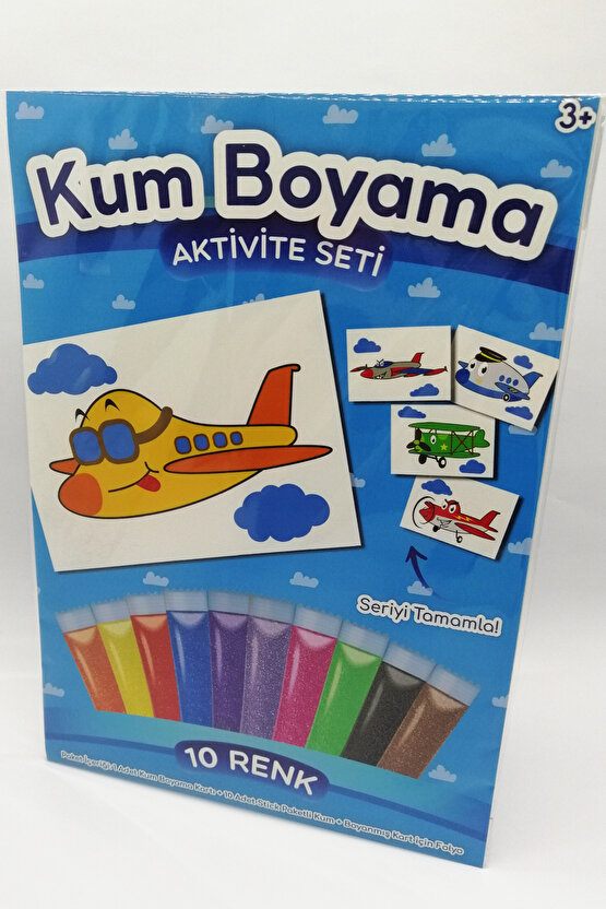 Sevimli Uçak | Uçak Kum Boyama Aktivite Seti Tekli Paket