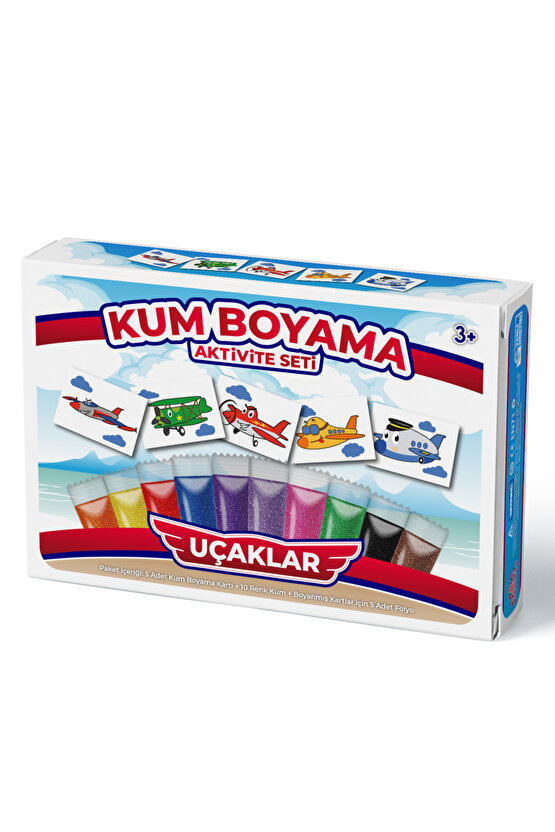 Uçaklar | Kum Boyama Aktivite Seti 5li Kutulu Paket