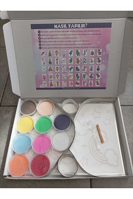 Unicornlar | Kum Boyama Aktivite Seti 5li Kutulu Paket