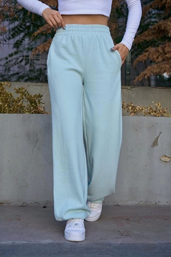 Düz Lastikli Eşofman - Mint Yeşili