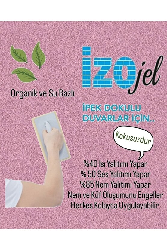 Organik Ipek Sıva - Izo-006-yr - 2 mt2- Dekoratif Ses & Isı & Nem Yalıtım Sıvası
