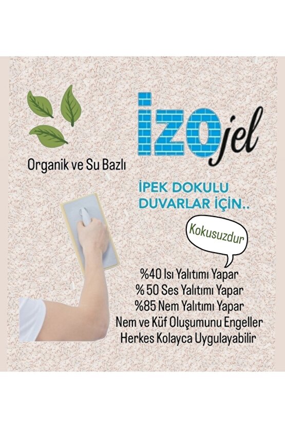 Organik Ipek Sıva - Dekoratif Yalıtım Sıvası - Ses & Isı & Nem Yalıtımı - Izo-060 - 4 M2