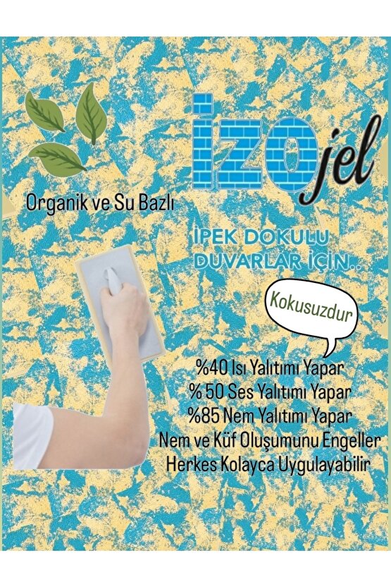 Organik Ipek Sıva - Dekoratif Yalıtım Sıvası - Ses & Isı & Nem Yalıtımı - Izo-030 - 6 m2